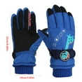 thumbnail image 2 of Ski Gloves Snowboarding Warm Heat Gloves, Windproof Waterproof Driving Gloves for Cold Weather, leather Wrap Outdoor Biking Running Walking Gloves, Blue, 2 of 9