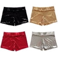 thumbnail image 7 of Xmarks Women High Waisted Sequin Shorts Elastic Waist Sequin Party Dancing Straight Leg Shorts, 7 of 7