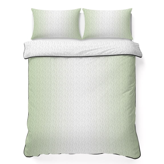 Twin Quilt Set 68''x86'', Light Green Ombre Lightweight Summer Bedspread Coverlet Set with 2 Pillow Shams, Modern Gradient Abstract Art Breathable All Season Quilt Bedding for Dorm/Bedroom