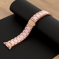 thumbnail image 2 of Wearlizer Compatible with Apple Watch Band 38mm 40mm, Luxury Wristbands Womens Stainless Steel and Resin Replacement Metal Clasp Strap for iWatch SE Series 6 5 4 3 2 1 Sport-Dark Rose Gold+Pink, 2 of 7