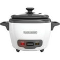 thumbnail image 4 of Black+Decker 3-Cup Cooked, 1.5-Cup Uncooked Rice Cooker, w/ Steaming Basket & Removable Non-Stick Bowl, One-Touch, White, 4 of 8