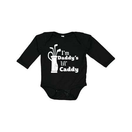 

Inktastic I m Daddy s Li l Caddy- Golf for Kids Gift Baby Boy or Baby Girl Long Sleeve Bodysuit