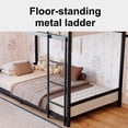 thumbnail image 6 of Leumius Bunk Bed Twin Over Twin, Metal Twin Size Bed Frame with Safety Guardraild for Boys Girls, Junior, Low Profile Space Saving Design,Black, 6 of 13