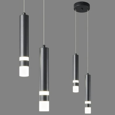 ZHLWIN 2-Light Modern Pendant Light Kitchen Fixture Dimmable LED Black Mini Pendant Lighting fo Kitchen Island Bedroom Bedside Table Small Pendant Lights