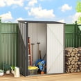 thumbnail image 2 of Outsunny Remise de Rangement Extérieure 5'x3' avec Porte Simple, Gris, 2 of 9