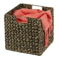 thumbnail image 5 of mDesign Hyacinth Woven Cube Bin Basket Organizer, Handles, 6 Pack, Black Wash, 5 of 9
