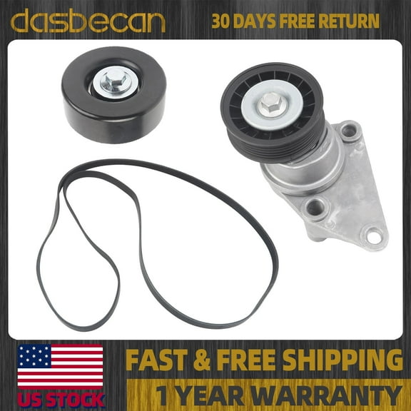 Dasbecan Serpentine Belt Drive Component Kit For Chevy GMC Cadillac Hummer 2003-2008 90K38158C 12609719 12555609