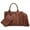 Coffee, variant on Women's 3Pcs Purse Handbag Shoulder Bag Tote Satchel Hobo Bag Briefcase Work Bag for Ladies