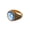 Gold Blue, variant on Round Zirconium Ring for Men Stainless Steel Riveted Shank Vintage Majesty Band Silver Orange Size 13