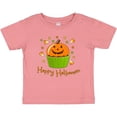 thumbnail image 3 of Inktastic Happy Halloween- cute pumpkin cupcake Boys or Girls Baby T-Shirt, 3 of 5
