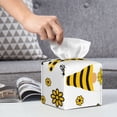 thumbnail image 6 of Rateoe Sunflower Gnome Pattern Tissue Box Cover, Modern Square Decorative Leather Facial Paper Case Organizer Holder Dispenser 5X5X5'', 6 of 7