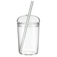 thumbnail image 1 of Vaso de vidrio con pajita, vaso de vidrio de gran capacidad, vaso transparente para bebidas domésticas, vaso para beber para el hogar, la oficina y el bar., 1 of 5