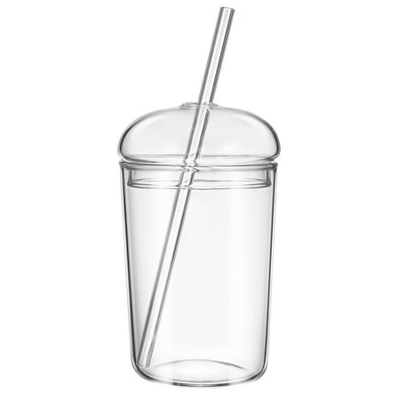 

Ogitude Glass Straw Cup Large Capacity Glass Cup Household Beverage Clear Cup Drinking Cup for Home Office Bar