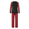 thumbnail image 5 of Elippeo Christmas Family Pajamas Matching Set Letter Santa Hat Print Long Sleeve Tops and Plaid Pants Sleepwear, 5 of 10