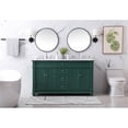 thumbnail image 6 of Elegant Decor Wesley 60" Solid Wood Steel Double Bathroom Vanity Set - Green, 6 of 8