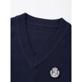 thumbnail image 5 of TiaoBug Boys Sweater Vest V-Neck Waistcoat Kids Girls Uniform Sleeveless Sweaters School Uniform Navy Blue 15-16, 5 of 7