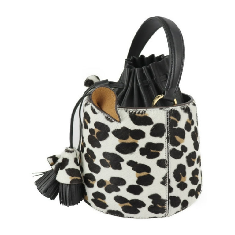 Authenticated Used Kate Spade Buttercup Leopard Bucket Bag Handbag