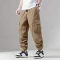 thumbnail image 2 of YUELONGHU Men's Casual Cargo Pants Mens Cargo Pants Black Men's Wild Cargo Pants Xxl, 2 of 5