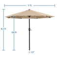 thumbnail image 2 of Yaheetech 11FT Outdoor Patio Umbrella with 32 LED Lights and Push Button Tilt, Tan, 2 of 7