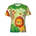 thumbnail image 4 of Vsdgher African Animals in the Jungle Print Men's Dry Fit Mesh Athletic Shirts Moisture Wicking Tennis T-Shirt Tops, 4 of 9