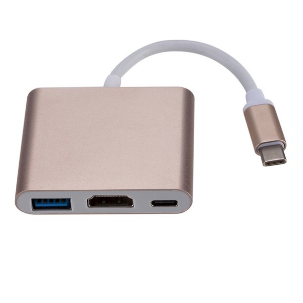 Estación de acoplamiento HUB tres en uno tipo C Conmutador de compatibilidad con HUB TIPO C a HDMI 4K60