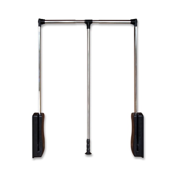 STORKING Pull Down Closet Rod 21"-26", Adjustable Side-Mounted Closet Rod for Kitchen & Bedroom Wardrobes, Chrome, Heavy Duty Two-Way Buffering