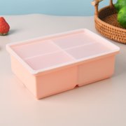 Silicone Freezer Tray with Lid - Large Ice Cube Freezer Molds - Soup, Sauce, leftovers, Homemade Meal Prep Freezing Kitchen Storage Containers - Multicolor - 2-Pack