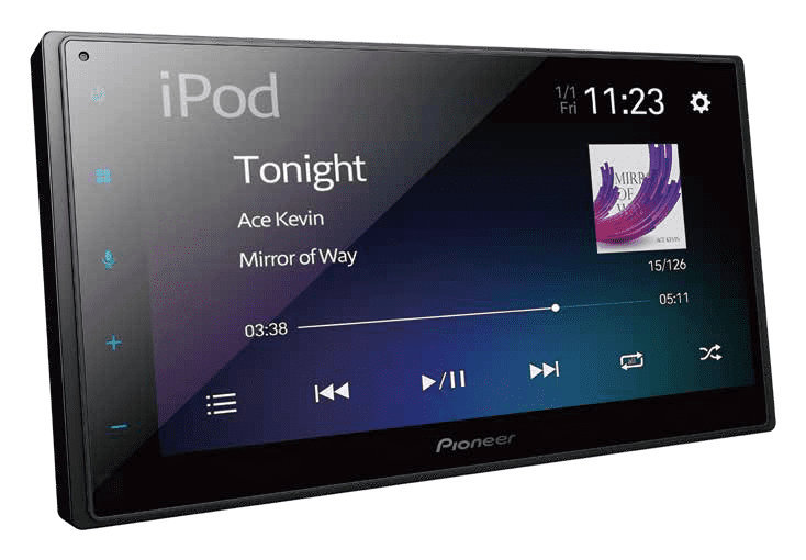 Pioneer DMH-130BT In-Dash Digital Media Receiver with 6.8" Touchscreen and Bluetooth,Double Din,Backup Camera Ready