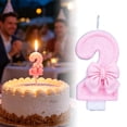 thumbnail image 1 of Outdor Bow Birthday Candle For Girls Glitter Cake Topper With Design 1 2 3 4 5 6 7 8 9, 1 of 6