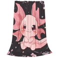 thumbnail image 2 of Balery Chibi Axolotl Sakura Fantasy Manta de Felpa Suave y Acogedora – Cobija de Franela Aterciopelada para Cama, Lavable y Cálida para Sofá, Mascotas, Transpirable-60"x50", 2 of 7