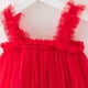 thumbnail image 3 of Vestido sin mangas de cuello redondo para niña, vestido navideño de color liso sin tirantes, vestido de princesa de malla abullonada, vestido de tirantes para niña, vestido festivo, vestido sin mangas, 3 of 4