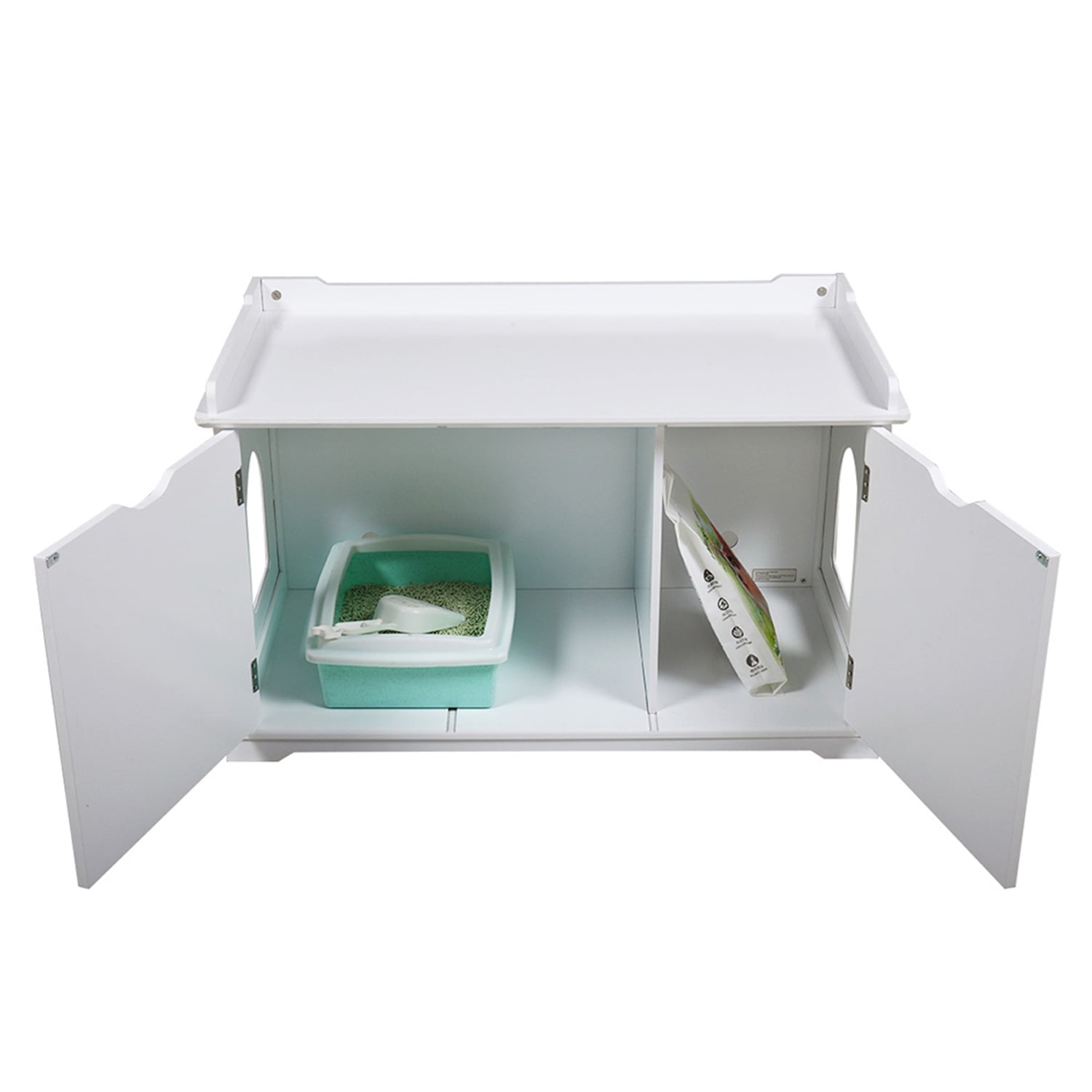 Pefilos Cat Houses for Indoors, Cat Shelter, Wooden Pet House Enclosure Outside Shelter Animal Cage Storage Bench Furniture Cabinet, White Pefilos Cat Houses for Indoors, Cat Shelter, Wooden Pet House Enclosure Outside Shelter Animal Cage Storage Bench Furniture Cabinet, White