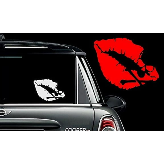 LIPS with skull #2 ~ DECAL, HOME DECOR 8" X 10"