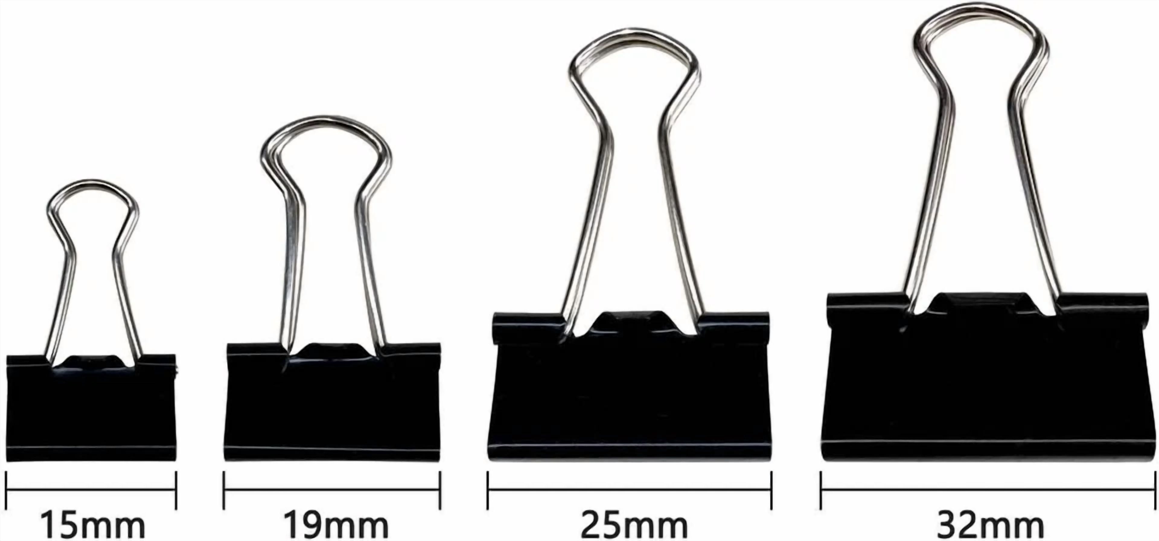 CIRCLE- Binder Clips Paper Clamps Office Supplies 4 Assorted Sizes 120 Pcs Modern New
