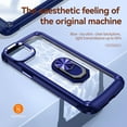thumbnail image 6 of Decase for Apple iPhone 15 Pro New Phone Case with Rotatable Ring Stand,Heavy Duty 10FT Military Protection Clear Back Hard PC Soft TPU Bumper Phone Shell - Blue, 6 of 7
