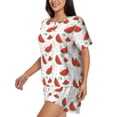 thumbnail image 5 of Sigee Hand Drawn Watermelon for Sleepwear Casual Pjs with Pockets Women's Pajamas Sets Shorts 2 Piece Short Sleeve Lounge Sets Large, 5 of 9