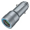 thumbnail image 2 of Cargador Automóvil Carga Turbo QC 3.0 Dual USB y Tipo C Cable USB a Tipo C Moreka CP0079 Gris, 2 of 2