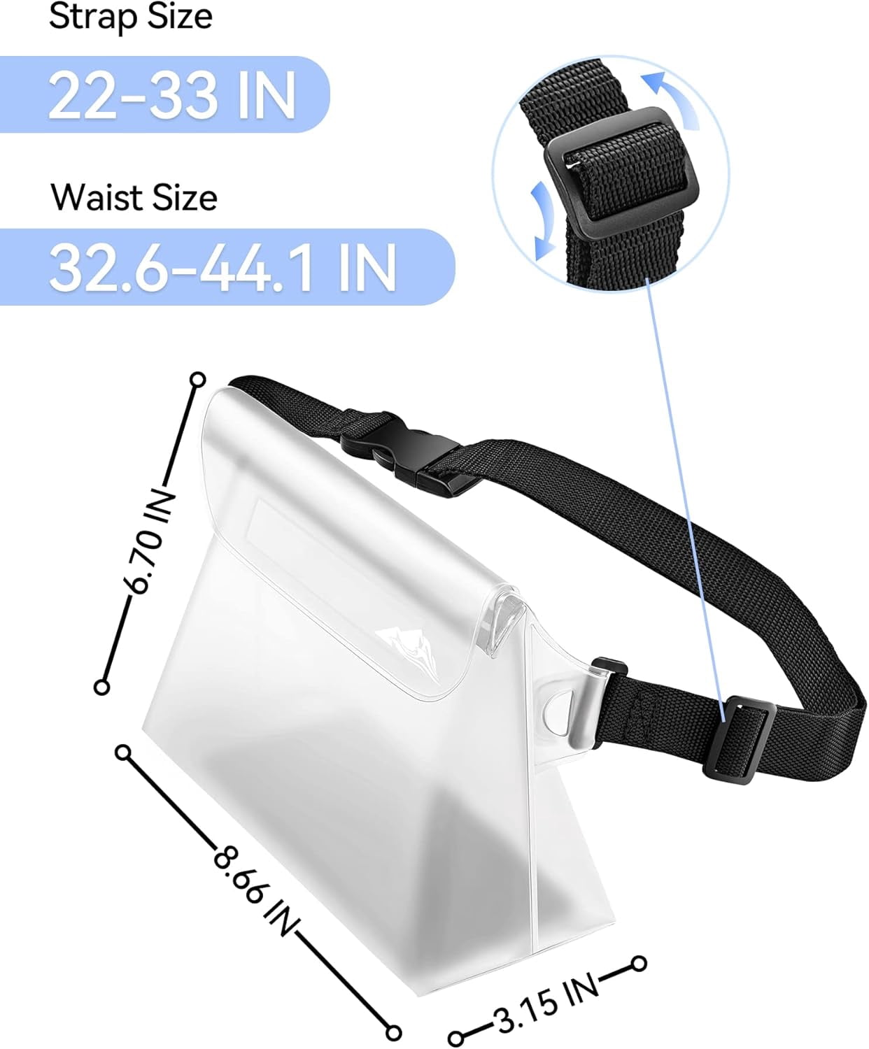 2/3/4 Pack Waterproof Pouch with Waist Strap, Screen Touchable Dry Bag with Adjustable Belt for Phone Valuables for Kayaking, Swimming, Snorkeling, Boating, Fishing, Surfing & Beach