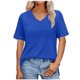 thumbnail image 1 of Tops Cortos para Mujeres Cuello en V Suelto Moda Casual Manga Corta Superior, Halagadora Silueta para el Uso Diario Y Casual, 1 of 9