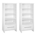 thumbnail image 1 of ClosetMaid 165100 Decorative Storage Tower Bookcase with Drawer, White (2 Pack), 1 of 5