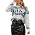 thumbnail image 1 of Zhanying Chandail Brun pour Femmes Col Rond Vert Haut de Noël pour Femmes Rouge Col Rond Christmas Sweater, 1 of 7