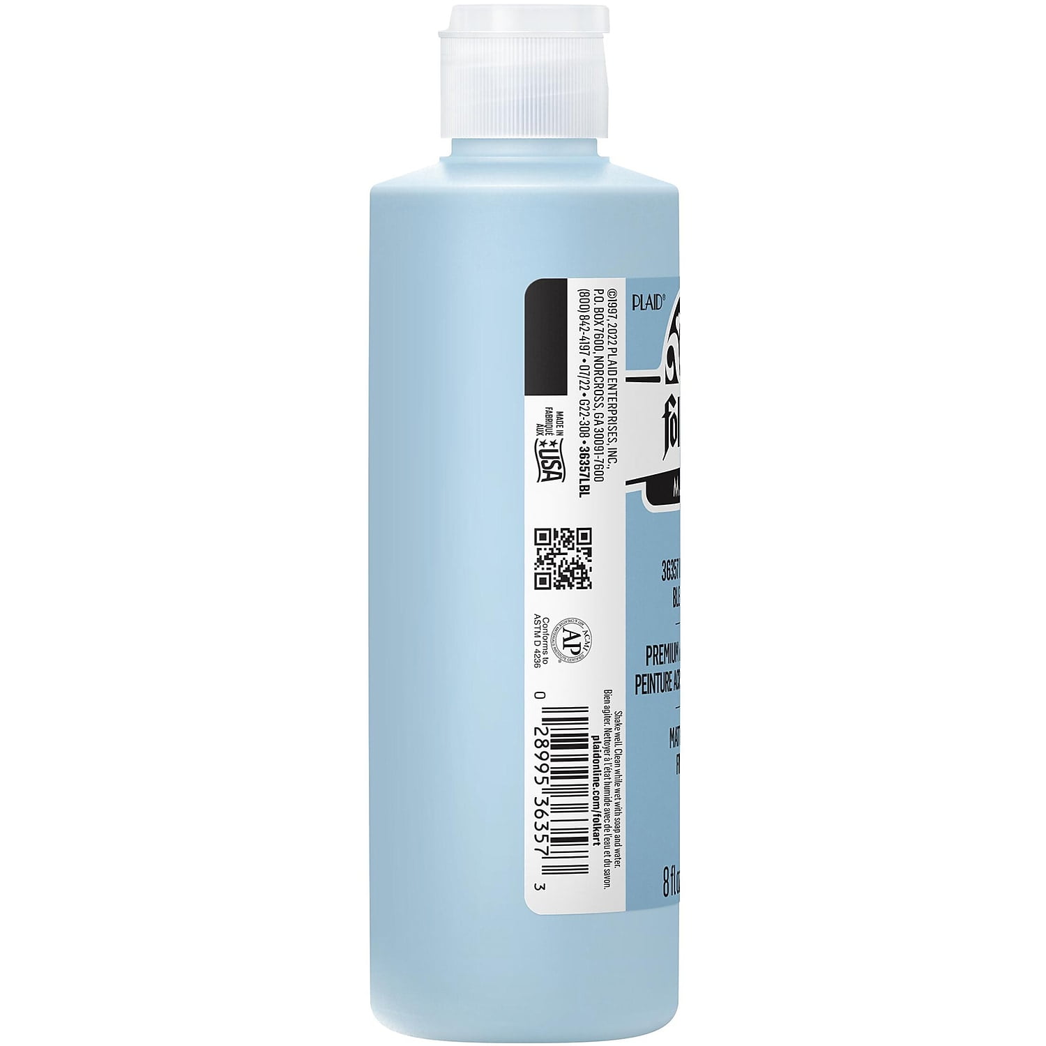 FolkArt Acrylic Paint Matte 8oz. Light Blue 3/Pack(FLK36357-3)