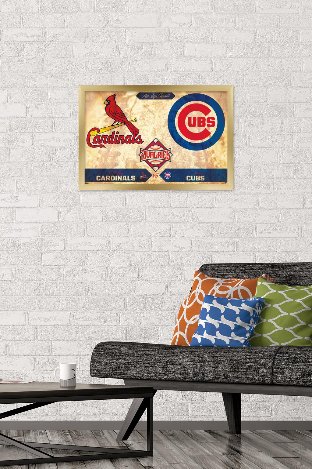 MLB Rivalries - St. Louis Cardinals vs Chicago Cubs Wall Poster, 14.725" x 22.375" Framed