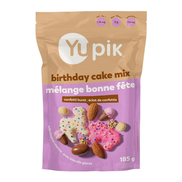 Yupik Birthday Cake Mix, 185 g, Sweet Snacks, Festive Blend with Sprinkle Sugar Cookies, Shortbread, Chocolate Almonds, Chocolate Confetti Bites, Happy Birthday Party Treat, Unique Snacks