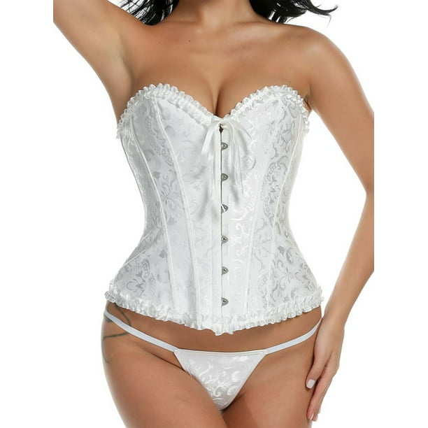 Fashion Lace up Overbust Corset Size Waist Training Corsets Bustier Top Corselet with - Walmart.com