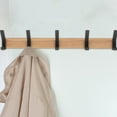 thumbnail image 2 of Perchero de pared con 5 ganchos de madera para colgar sobre la puerta, perchero para colgar ropa con ranura de almacenamiento, 2 of 8
