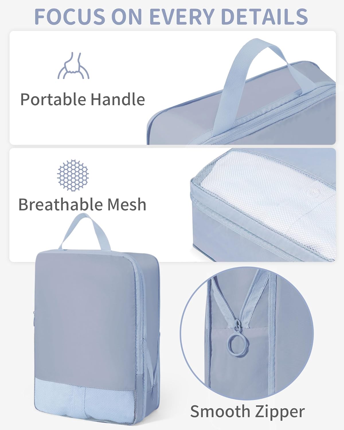 Compression Packing Cubes 11 Set, Suitcase Organizers, Luggage Organizer Bags for Storage, Extendable Packing Cubes for Travel Compression, Travel Essentials
