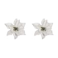 thumbnail image 4 of Advancent Pack of 10 Christmas Glitter Flowers Ornaments Xmas Large Farmhouse Tree Artificial Gift Decoration Household Garden Plata 2Conjunto, 4 of 6