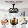 thumbnail image 4 of Uforic Industrial Ceiling Fan with Remote, Indoor Crystal Chandelier Fan for Living Room, Black, 4 of 7