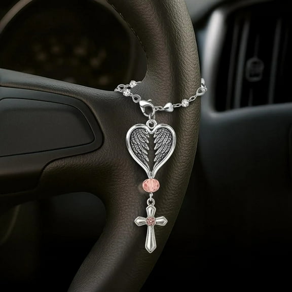 Angel Car Charms Rear View Mirror Accessories  Car Jewelry,Guardian Angel Hanging Ornament,Bible Religious Gifts,Rear View Mirror Accessories for Women Teen Girls Friends